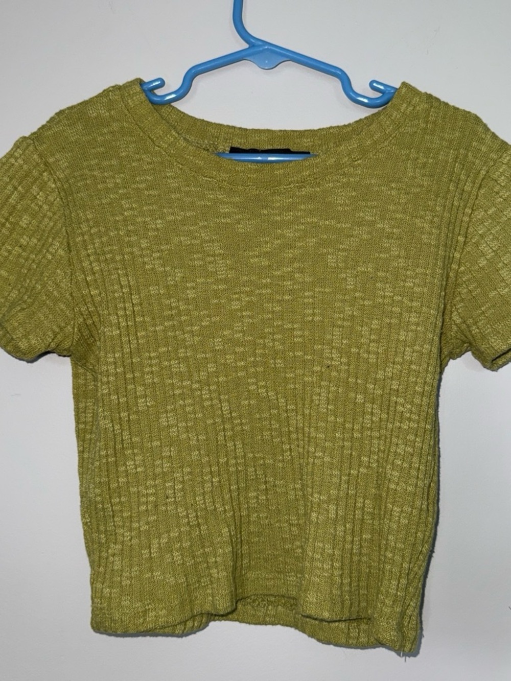Forever 21 Olive Textured Short Sleeve Knit Top
